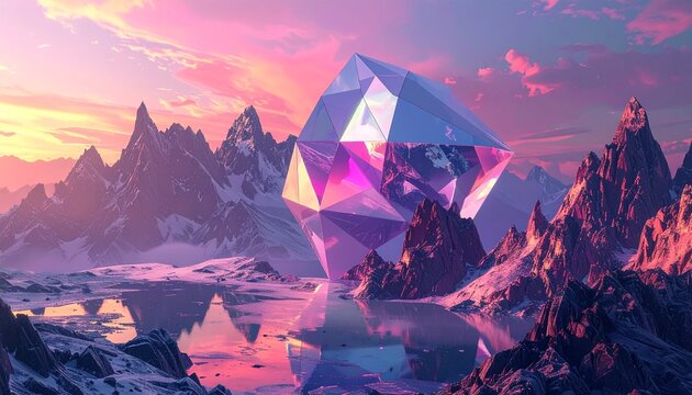 Polyhedron- -A large 3D geometric crystal polyhedron 
