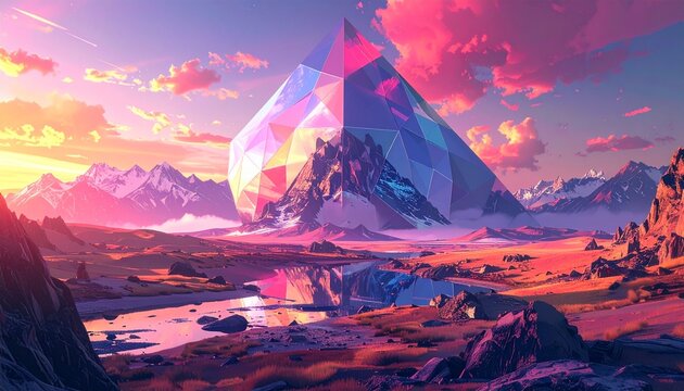 Polyhedron- -A large 3D geometric crystal polyhedron 
