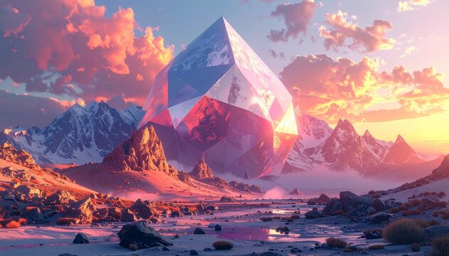 Polyhedron- -A large 3D geometric crystal polyhedron 
