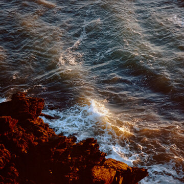 Ocean waves crashing in Marin