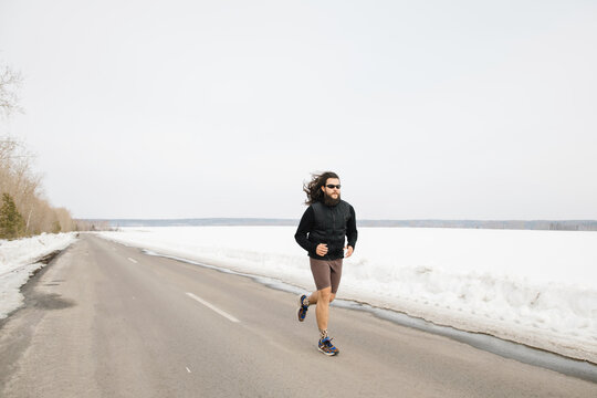 Beginner runner outdoors