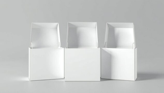 Three empty white boxes in a row