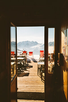 Sunlit patio view