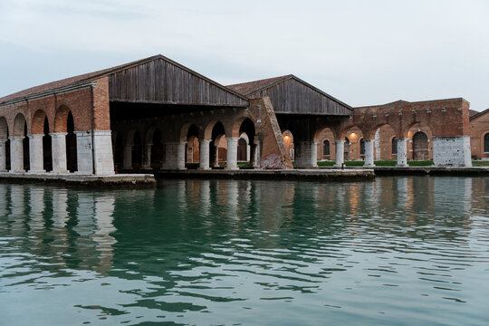 Empty Boat Shelters at the Arsenale of Venice