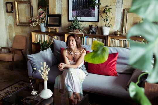 A woman spends time in her furniture restoration studio