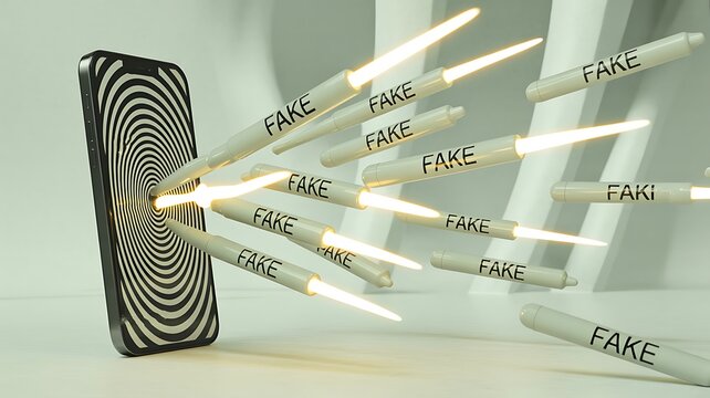 Fingerprint security scanner detecting fake identity documents in cyber authentication concept