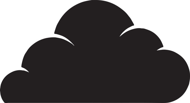 Fluffy cumulus cloud silhouette icon representing weather sky and nature concepts isolated on white background with silhouette meteorology meteorologist atmosphere minimalist forecast