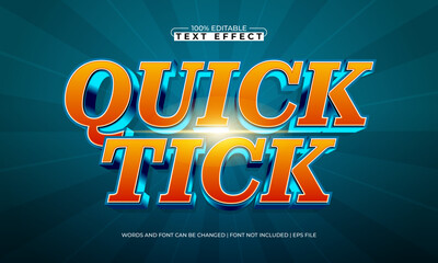 Obraz premium Quick Tick Editable Text Effect - Modern Dynamic Typography for Futuristic and Creative Design