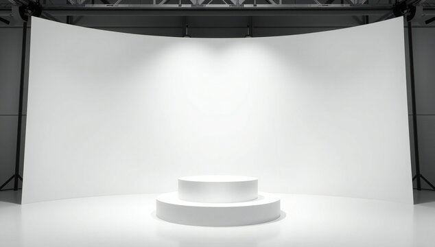 Minimalist studio setup with lighting
