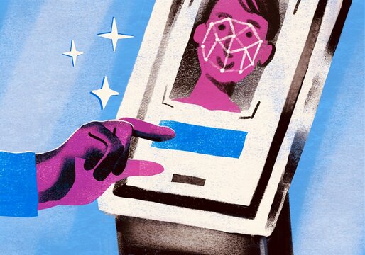 Facial Recognition Payment &ndash; Advanced Biometric Technology Concept