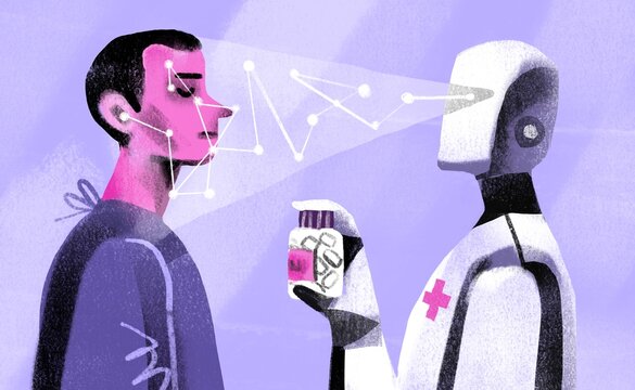 AI Medical Robot Scanning Patient &ndash; Future Healthcare Concept