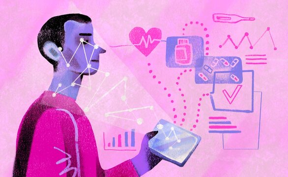 Person Using Tablet for Health Monitoring &ndash; Digital Healthcare Concept