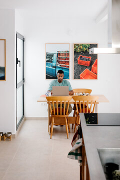 Online business owner spending part of their day working