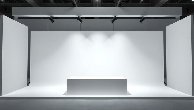 Empty photography studio with lighting