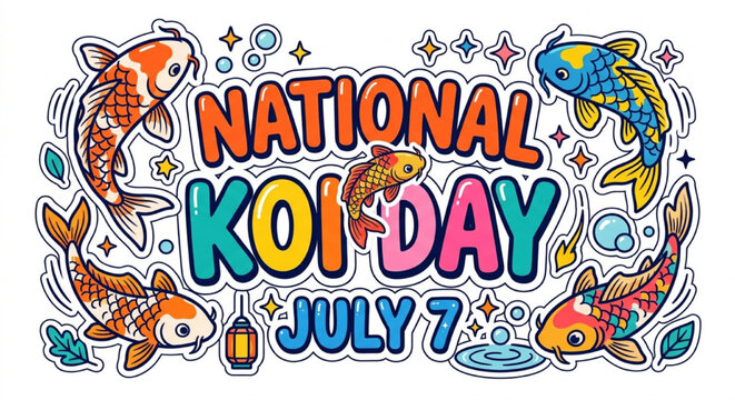 Vibrant aquatic celebration honoring magnificent koi fish with colorful festive artwork