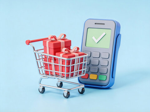 Online consumption shopping, POS machines and shopping carts
