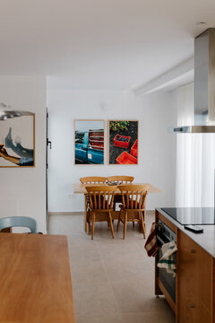 The interior of a small, contemporary home