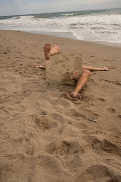 Mirror Illusion On Beach