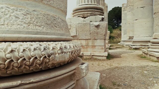 Ancient Ionic Columns Of The Temple Of Artemis In Sardis Salihli