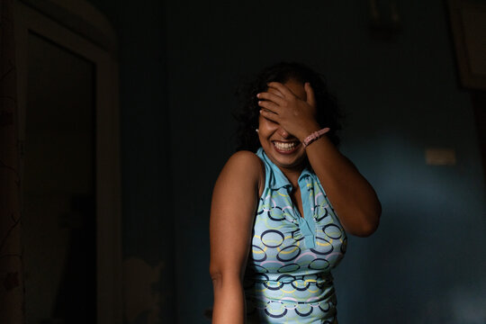 Expressive facial expression of a middle aged Indian woman