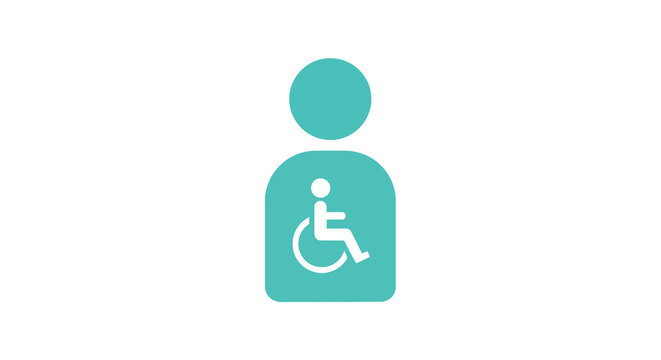 Disabled person icon, accessibility symbol, wheelchair user, inclusive design, healthcare symbol