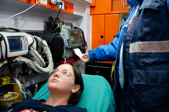Patient Lying On Stretcher