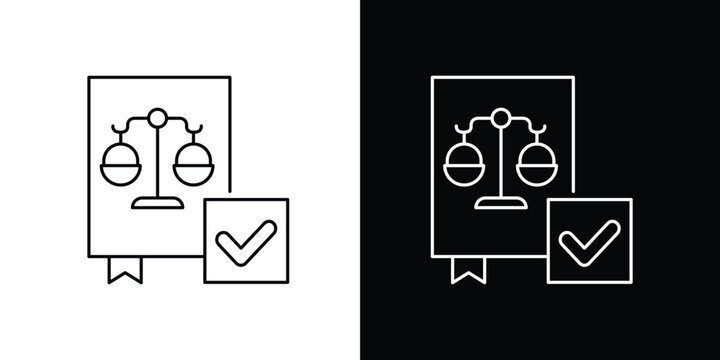 Legal judgment or decision icon, symbolizing justice and validation with a checkmark