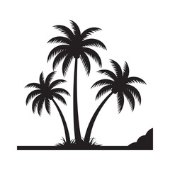 Fototapeta premium palm trees silhouette on white background tropical