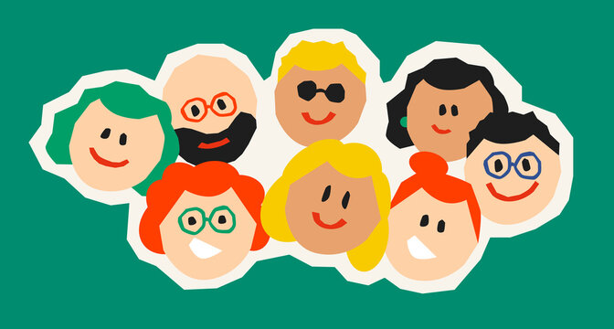 group of diverse people faces