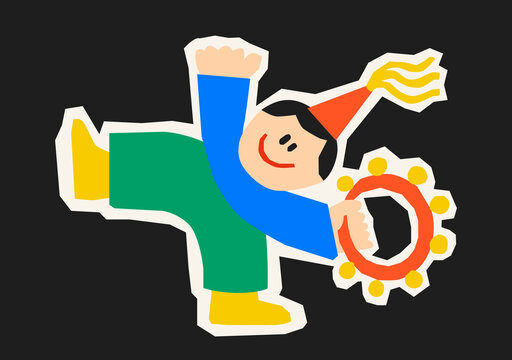 person dancing with tambourine