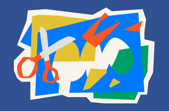 cutting shapes with scissors