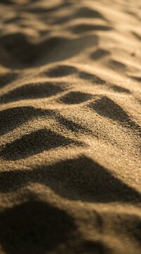 Sunlit desert sand ripples with shallow depth of field and natural abstract patterns