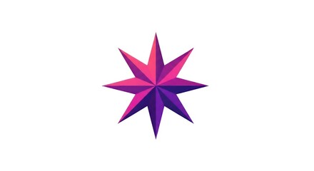 Obraz premium Vibrant pink and purple gradient eight pointed star