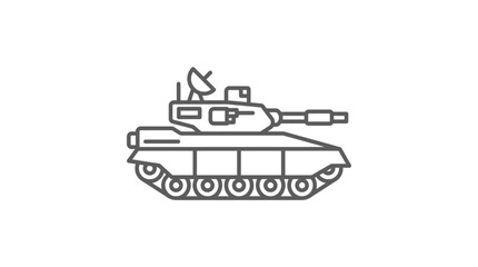 Heavy armored military tank vehicle line art icon. © ayuk dina