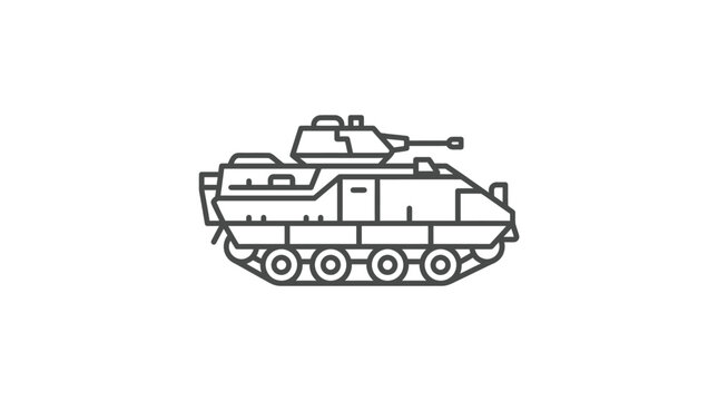 Armored personnel carrier military vehicle line art