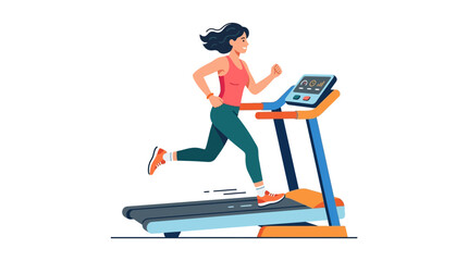 Active athletic female runner in gym with equipment for healthy lifestyle fitness routine training and daily energy boost. Suitable for health and fitness blogs or websites. © se