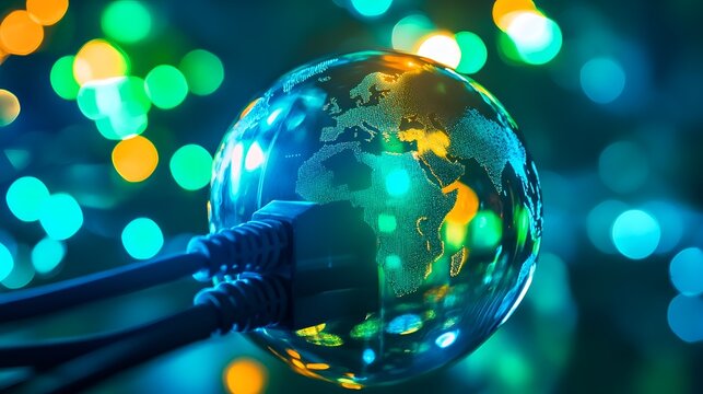 abstract blue background with globe
