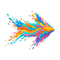 Obraz premium Paint Splash Arrow Showing Creative Direction and Movement