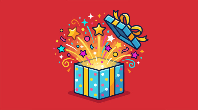 Colorful Gift Box Surprise Party.
