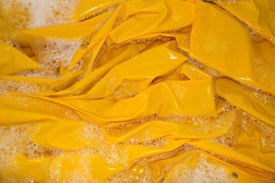 Washing raincoat