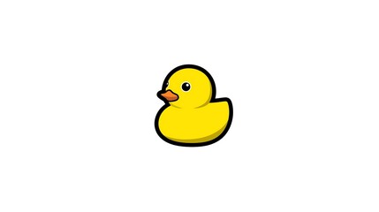 Fototapeta premium Cute Yellow Rubber Duck Illustration for Bath Time Fun and Playful Nursery Decor or Creative Graphic Design Projects