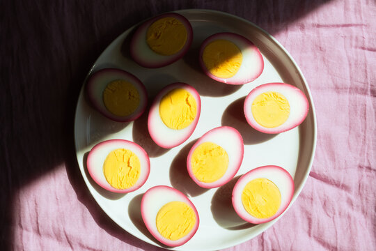 Hard Boiled Beet Picked Eggs