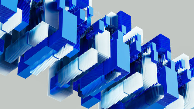 Cubes and blocks create a visual representation of modern technology