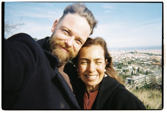 Couple Enjoys Time Together in Barcelona 
