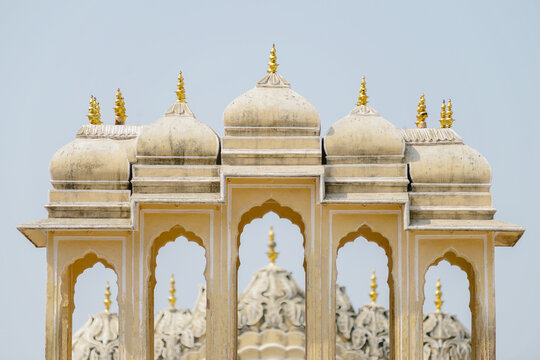 Ornate domed pavilion detail in historic Indian architecture