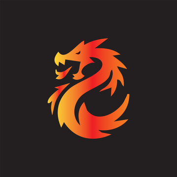 Print vector dragon design. colourfull monster .