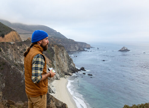 Photographer Enjoy view Big Sur, California 