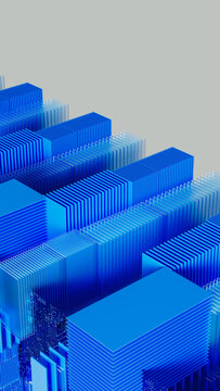 Cubes and blocks create a visual representation of modern technology