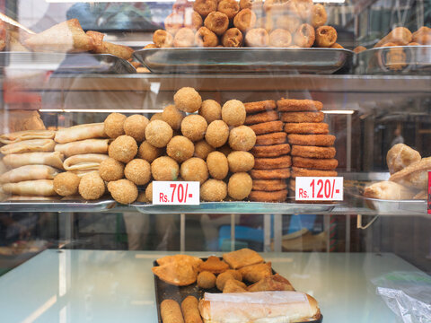 Snack Shop Display Shows a Variety of Sri Lankan snacks