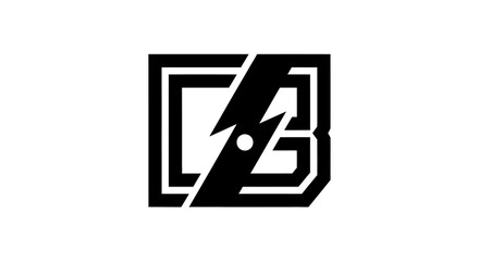 Black geometric lightning bolt letter B logo. © ikk